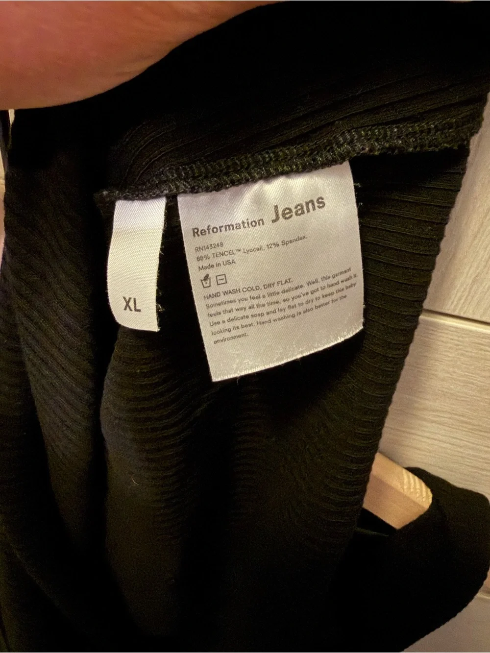Reformation Black Ribbed Square-Neck Tank - Picture 3 of 3